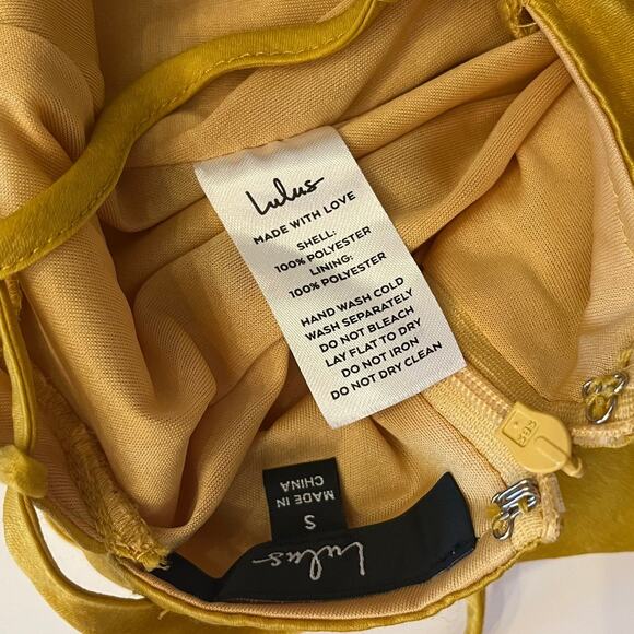 Lulus In Love Forever Maxi Dress Small Mustard Yellow Satin Formal Wedding Guest - Picture 13 of 15